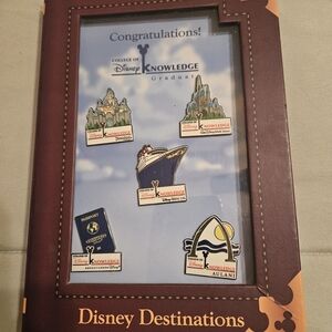Disney Brown Leather-Style Display Frame with Orange Accents